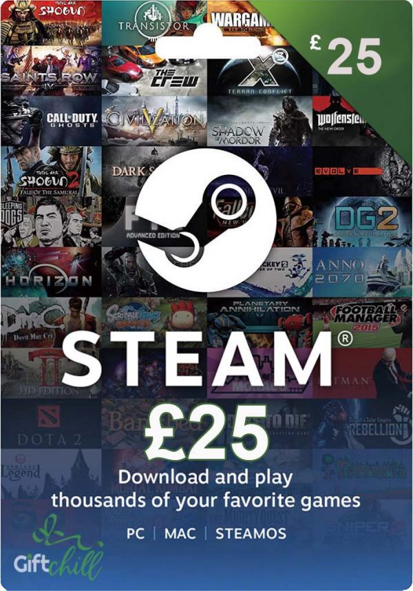 steam giftcard 25 gbp