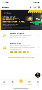 binance gift card redemption instructions